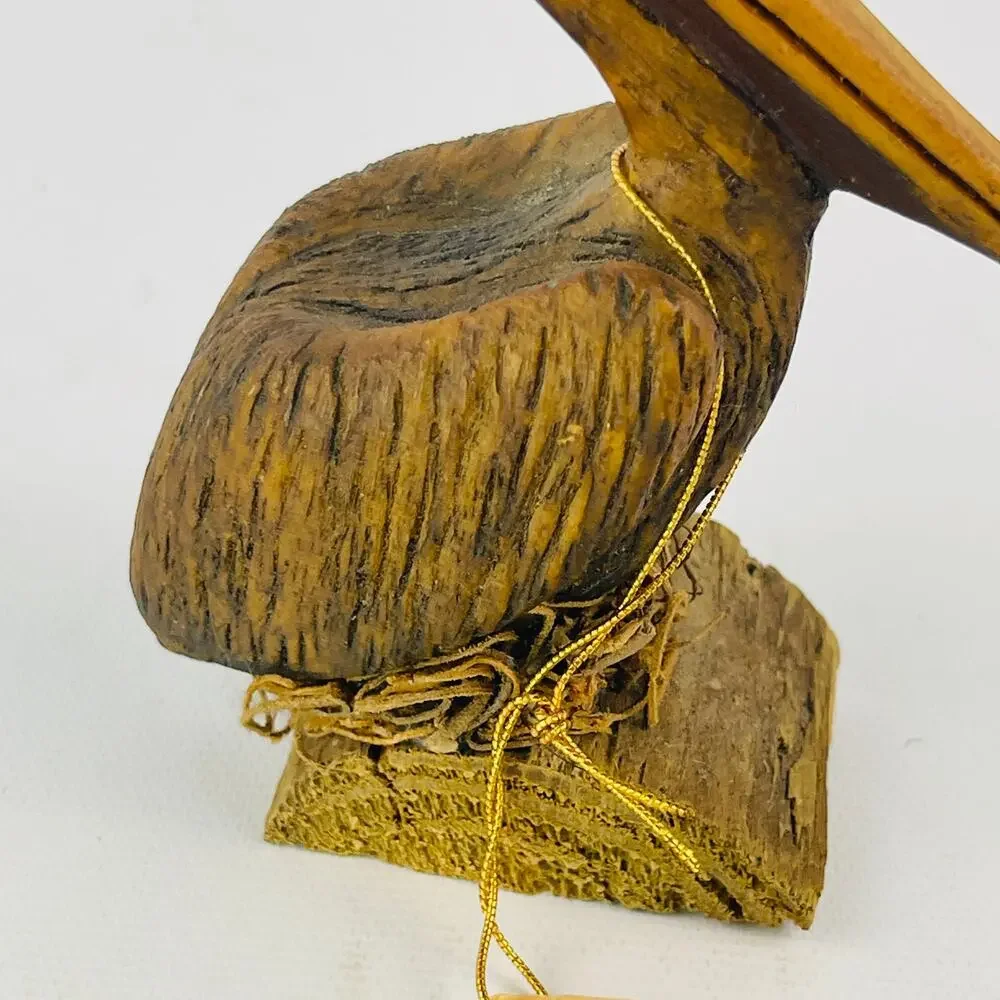 Wood Carved Pelican 4” Timely Art by Scott Janson